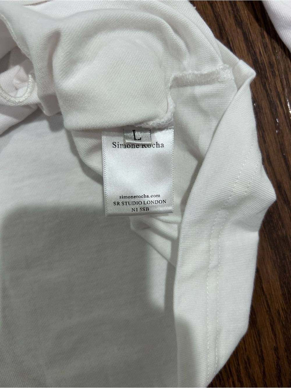 Simone Rocha White Crewneck Long Sleeve Top - Picture 6 of 7